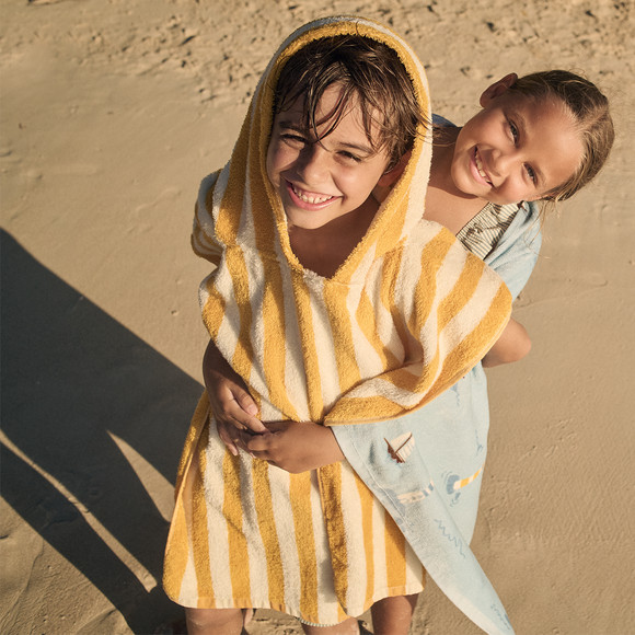 Kinder Badeponcho mit Streifen