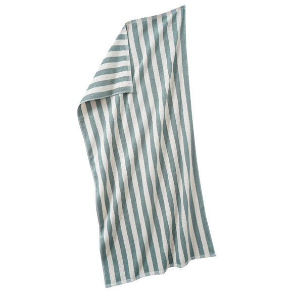 Badetuch mit Streifen dunkeltürkis / weiss