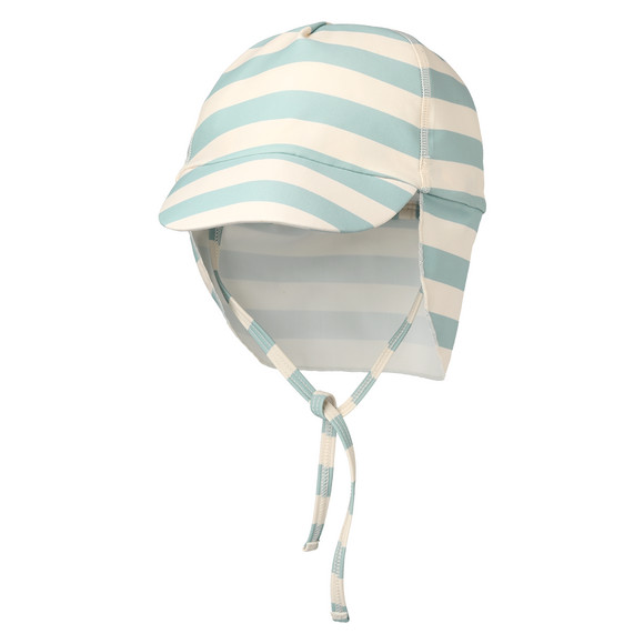 Baby UV-Badekappe mit Streifen UPF60 hellblau / cremeweiss