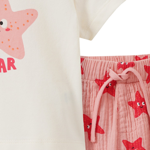 Newborn Set aus T-Shirt und Musselin-Hose 
