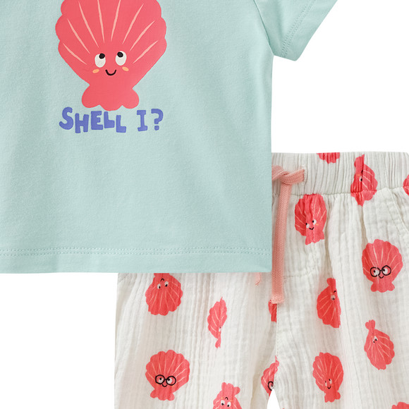 Newborn Set aus T-Shirt und Musselin-Hose 