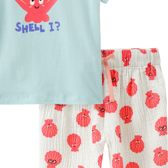 Baby Set aus T-Shirt und Musselin-Hose