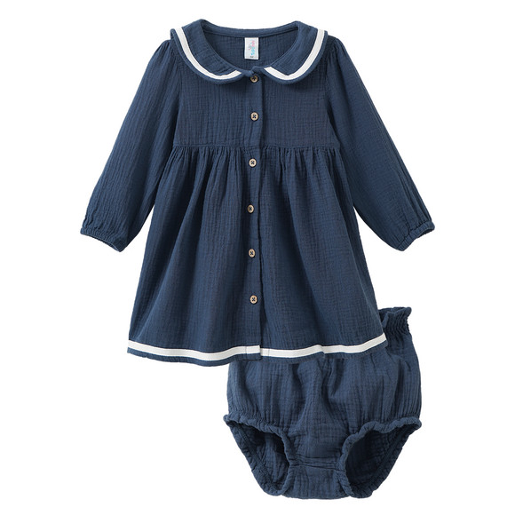 Baby Set aus Musselin-Kleid mit Shorts
