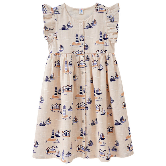 Mädchen Kleid mit Viskose und Leinen