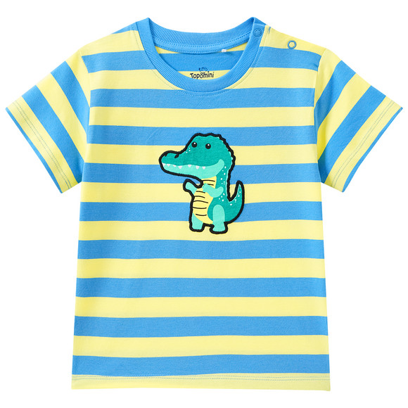 Baby T-Shirt mit Streifen gelb / hellblau
