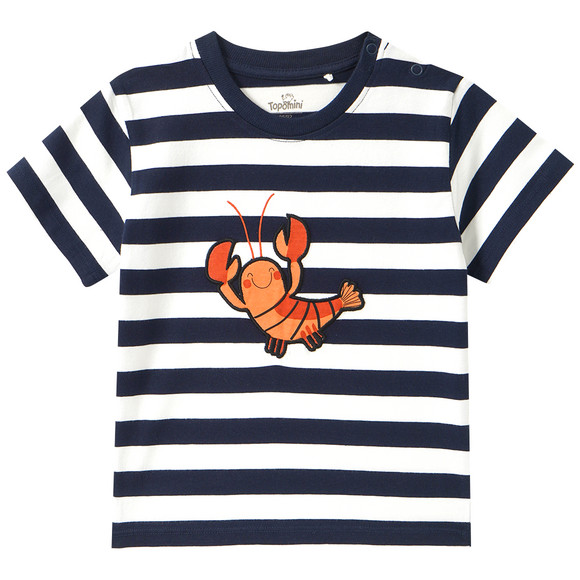 Baby T-Shirt mit Streifen dunkelblau / weiss