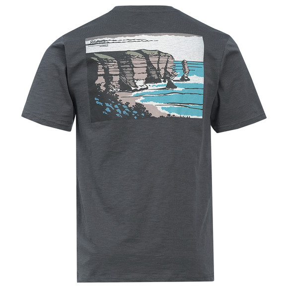Herren T-Shirt mit Rückenprint dunkelgrau