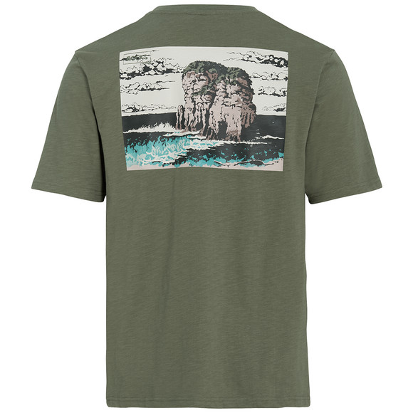 Herren T-Shirt mit Rückenprint dunkelgrün