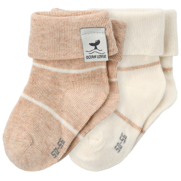 2 Paar Newborn Socken mit Umschlagbündchen