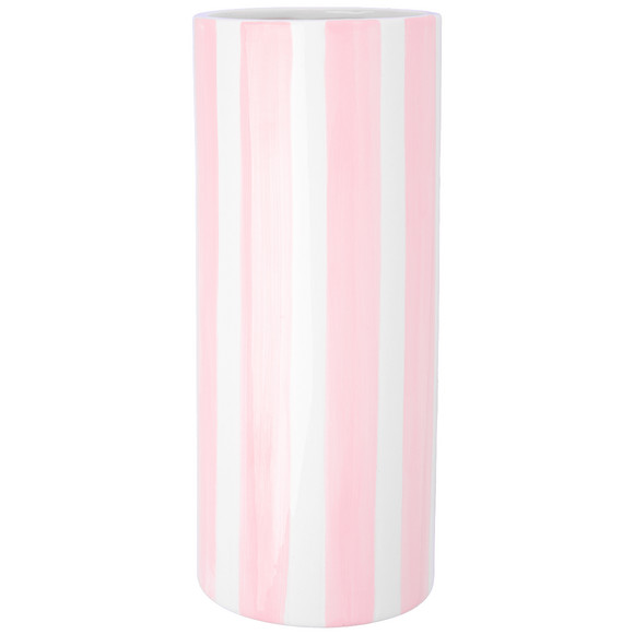 Vase mit Streifen rosa / weiss