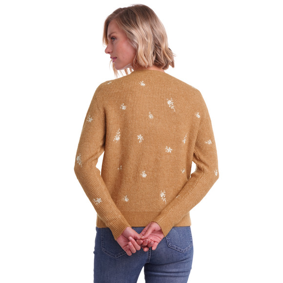 Gebreide damestrui met borduursel