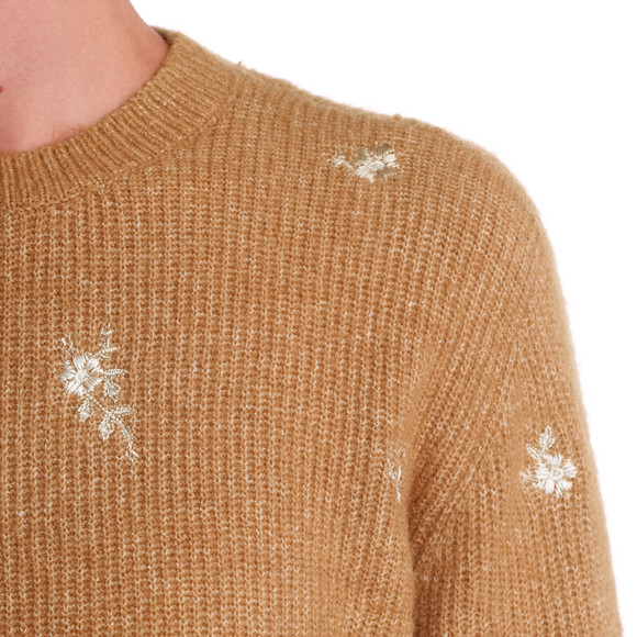 Gebreide damestrui met borduursel