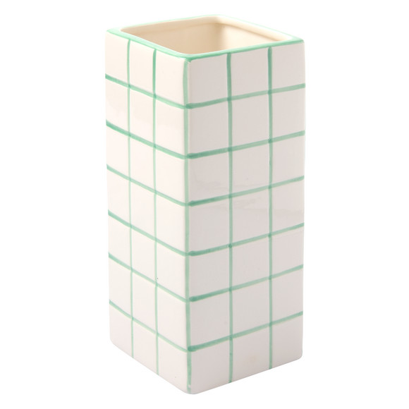 Vaas in tegeloptiek lichtgroen