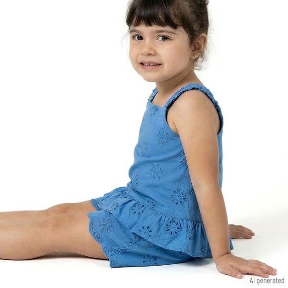 Mädchen Shorts mit Lochstickerei