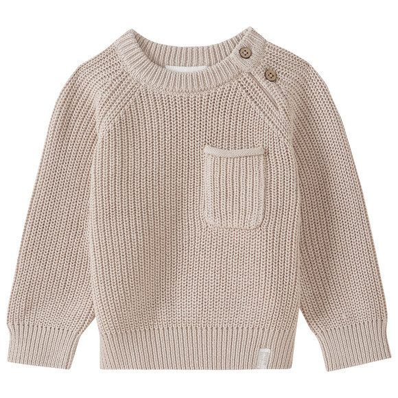 Gebreide babytrui met raglanmouwen