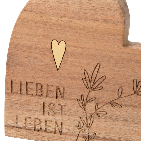 Deko-Aufsteller Herz mit Spruch