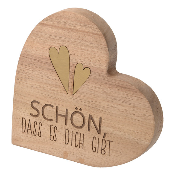 Deko-Aufsteller Herz mit Spruch braun