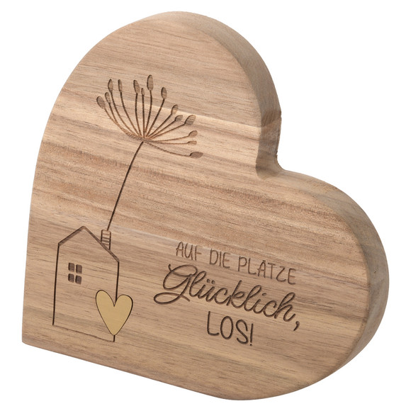 Deko-Aufsteller Herz mit Spruch braun