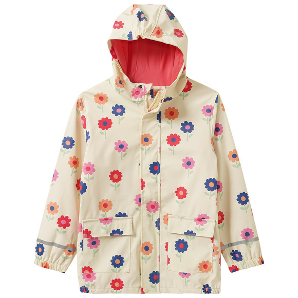 Mädchen Regenjacke mit Beschichtung pink / creme / bunt