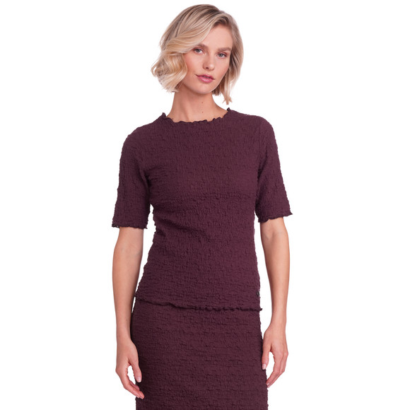 Dames T-shirt in crêpe-look