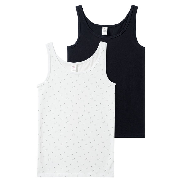 2 Mädchen Unterhemden unifarben