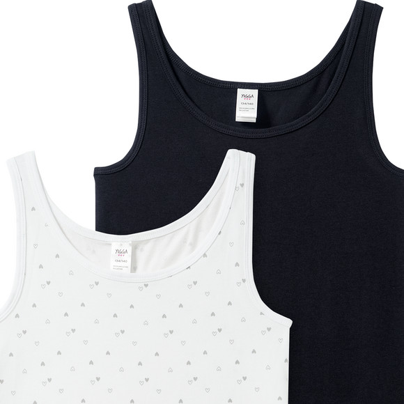 2 Mädchen Unterhemden unifarben