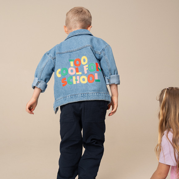 Kinder Jeansjacke mit Buchstaben-Applikation