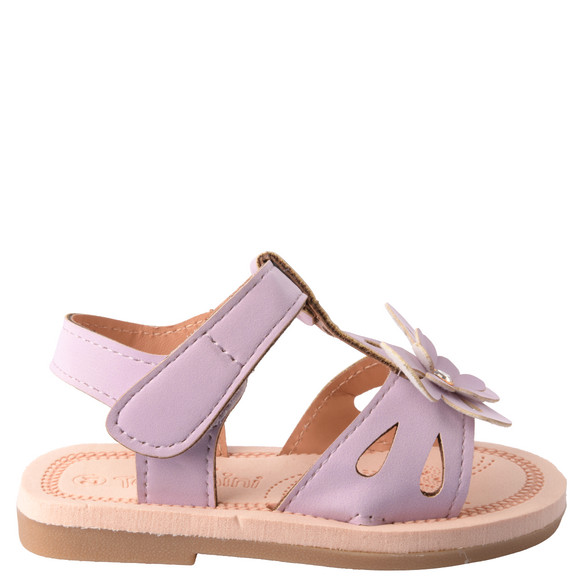 Baby Sandalen mit Blumen-Applikation lila