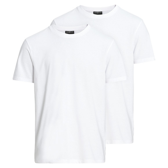 2 Heren T-Shirts met ronde halslijn wit