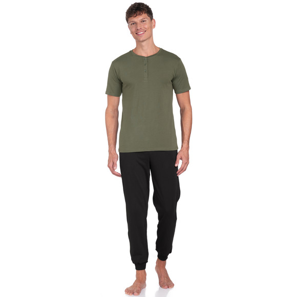 Herren T-Shirt mit Serafino-Ausschnitt