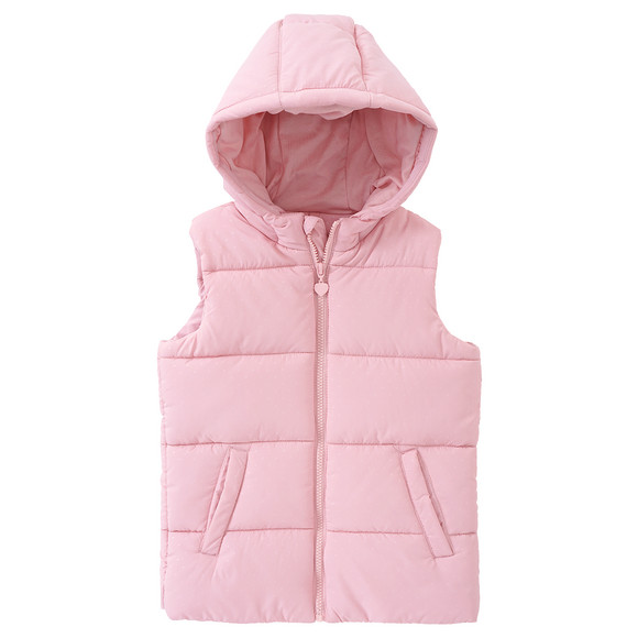 Meisjes doorgestikte bodywarmer met capuchon