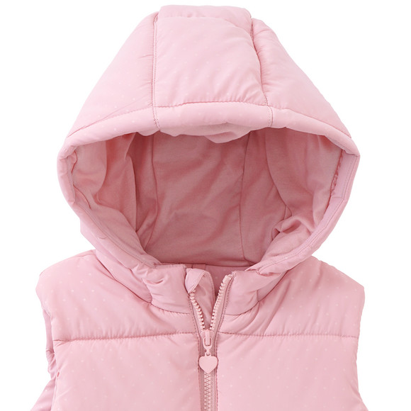 Meisjes doorgestikte bodywarmer met capuchon