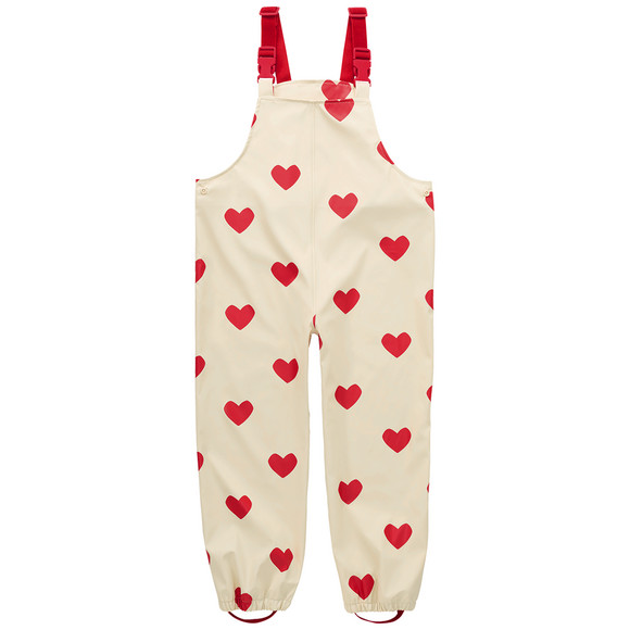 Regenbroek met coating voor meisjes crème / rood