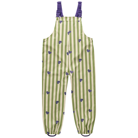 Regenbroek met coating voor meisjes groen / crème / paars