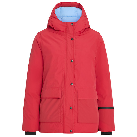 Dames gewatteerd jack met capuchon rood