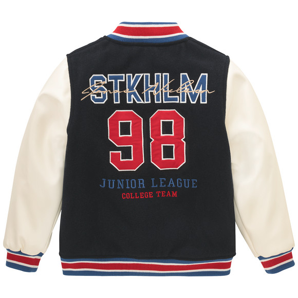 College-jas voor jongens met rugprint