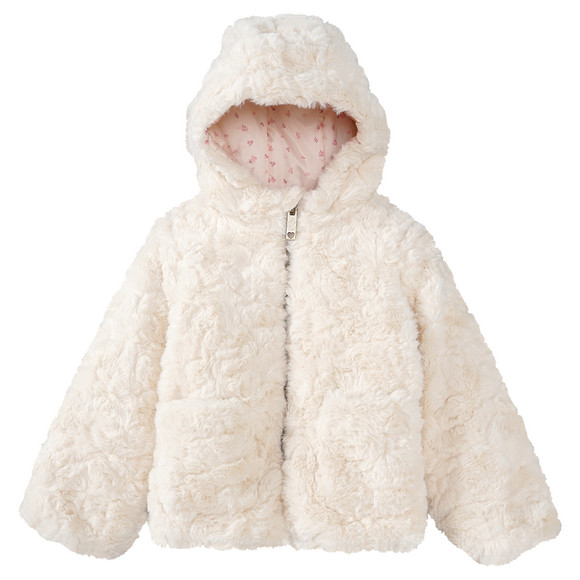 Meisjesjas met imitatiebont