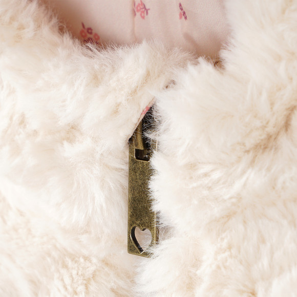 Meisjesjas met imitatiebont