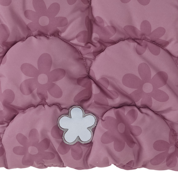 Gewatteerd meisjesjack met bloemen all-over