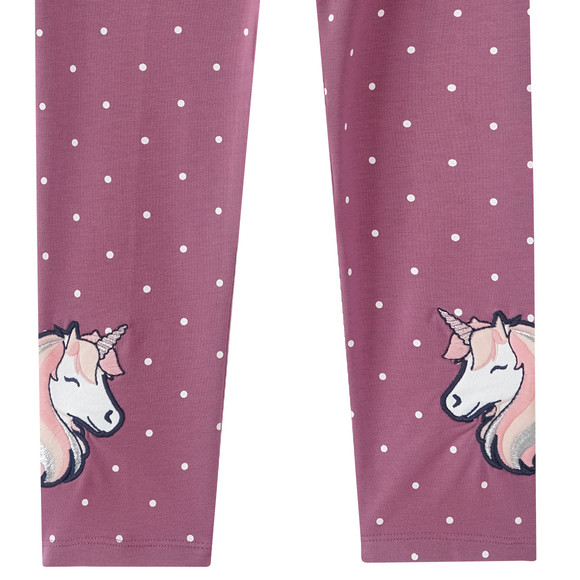 Mädchen Leggings mit Einhorn-Applikation