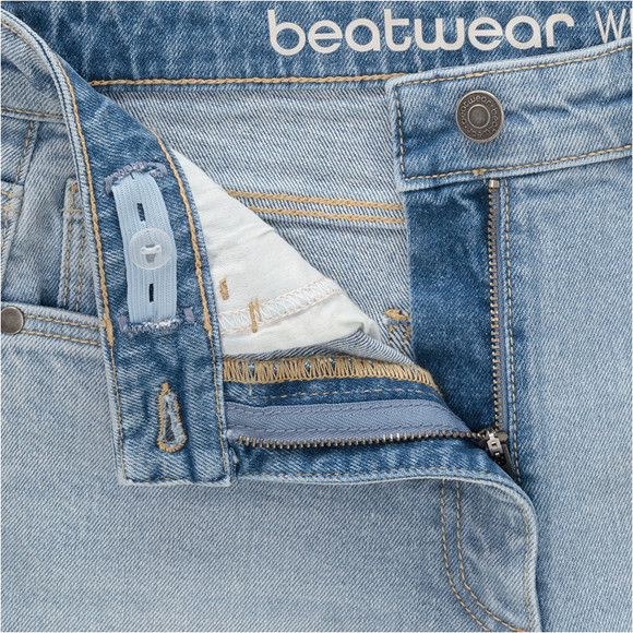 Mädchen Wide-Leg-Jeans mit verstellbarem Bund