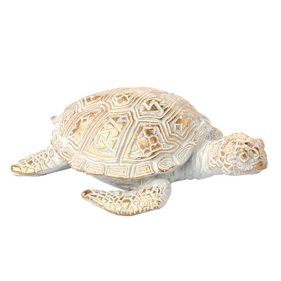 Dekofigur Schildkröte mit Gold-Muster
