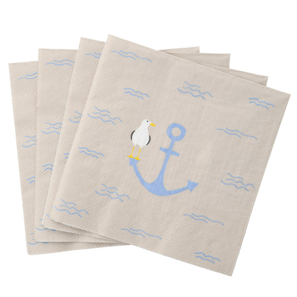 20 Servietten mit maritimem Print