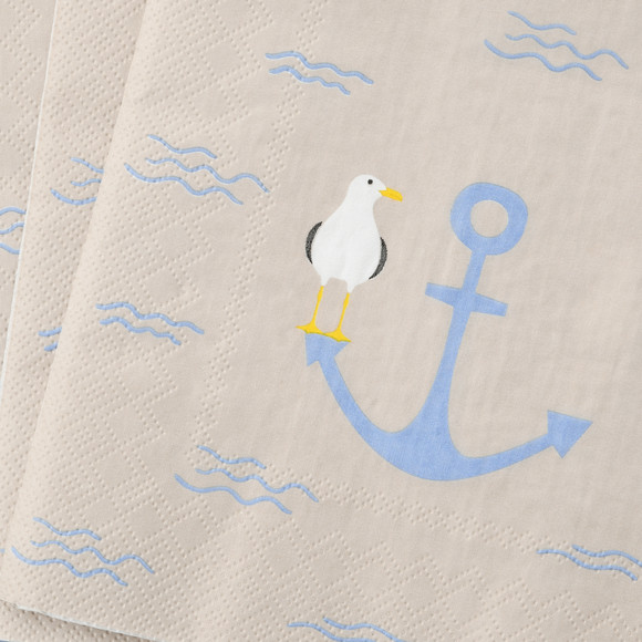 20 Servietten mit maritimem Print