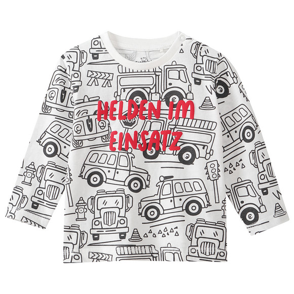 Baby Langarmshirt mit Auto-Motiven