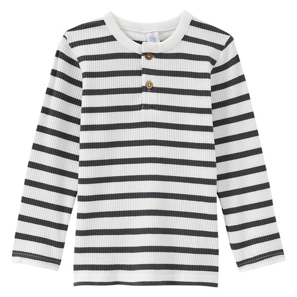 Babyshirt met lange mouwen en ribstructuur