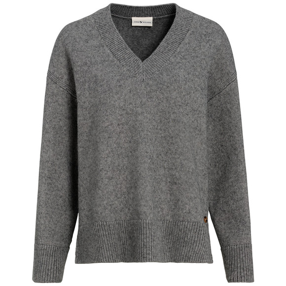 Dames gebreide trui met V-hals