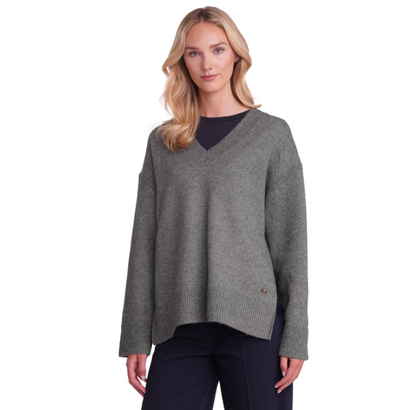 Dames gebreide trui met V-hals