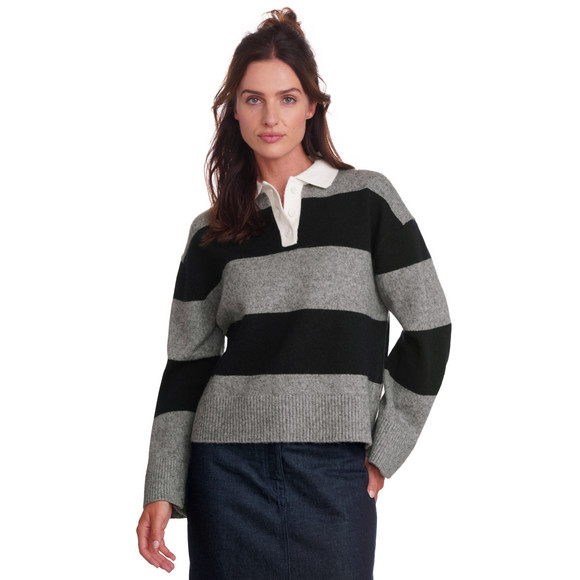 Gebreide damestrui met blokstrepen