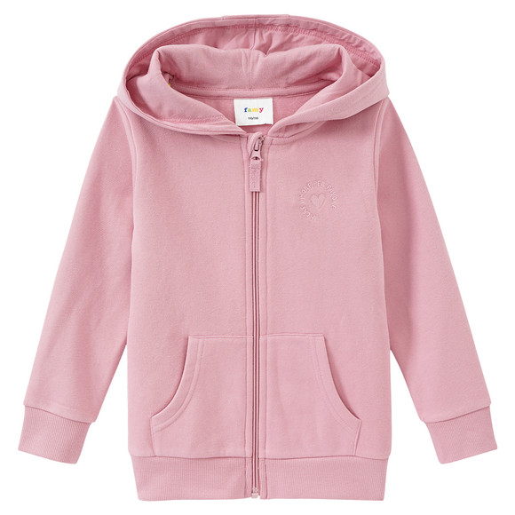 Tricot vest met capuchon voor meisjes roze